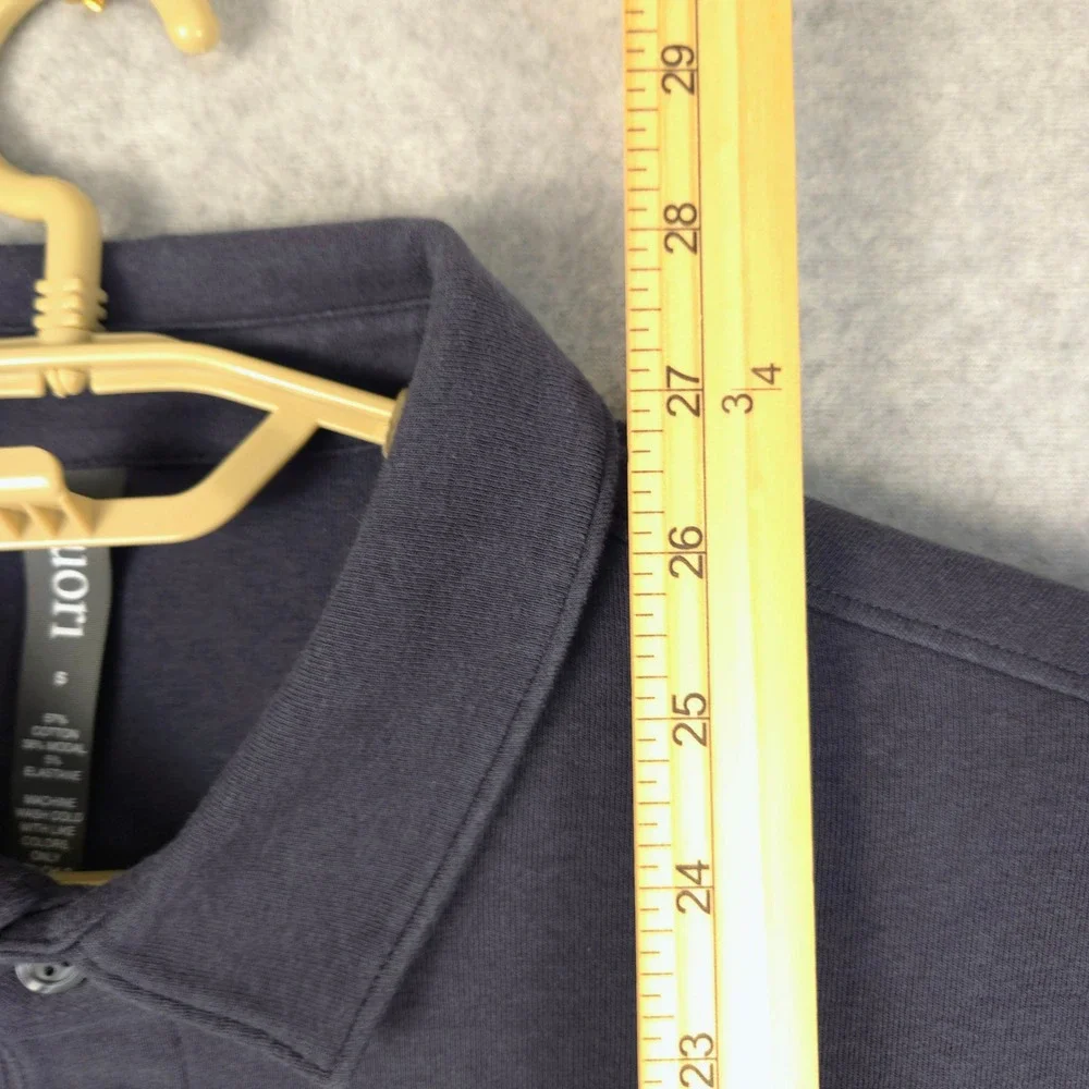 Vuori Mens Westport Long Sleeve Polo Shirt Gray Cotton Modal Stretch Size S V270